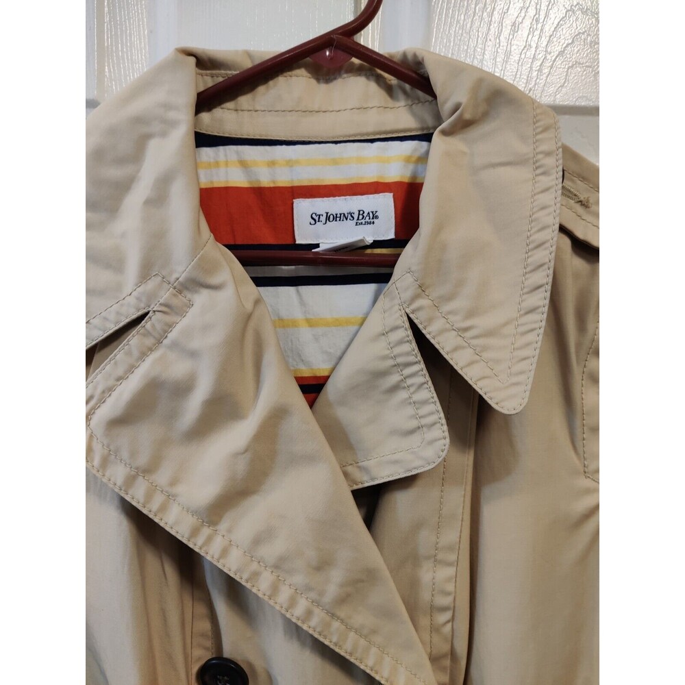 St. Johns Bay Double Breasted Lightweight Khaki Jacket / Women's L/ Nice / S57 - Picture 7 of 10